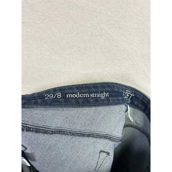 LOFT Modern Straight Dark Wash Denim‎ Jeans Women's Size 29/8 - Picture 4 of 10